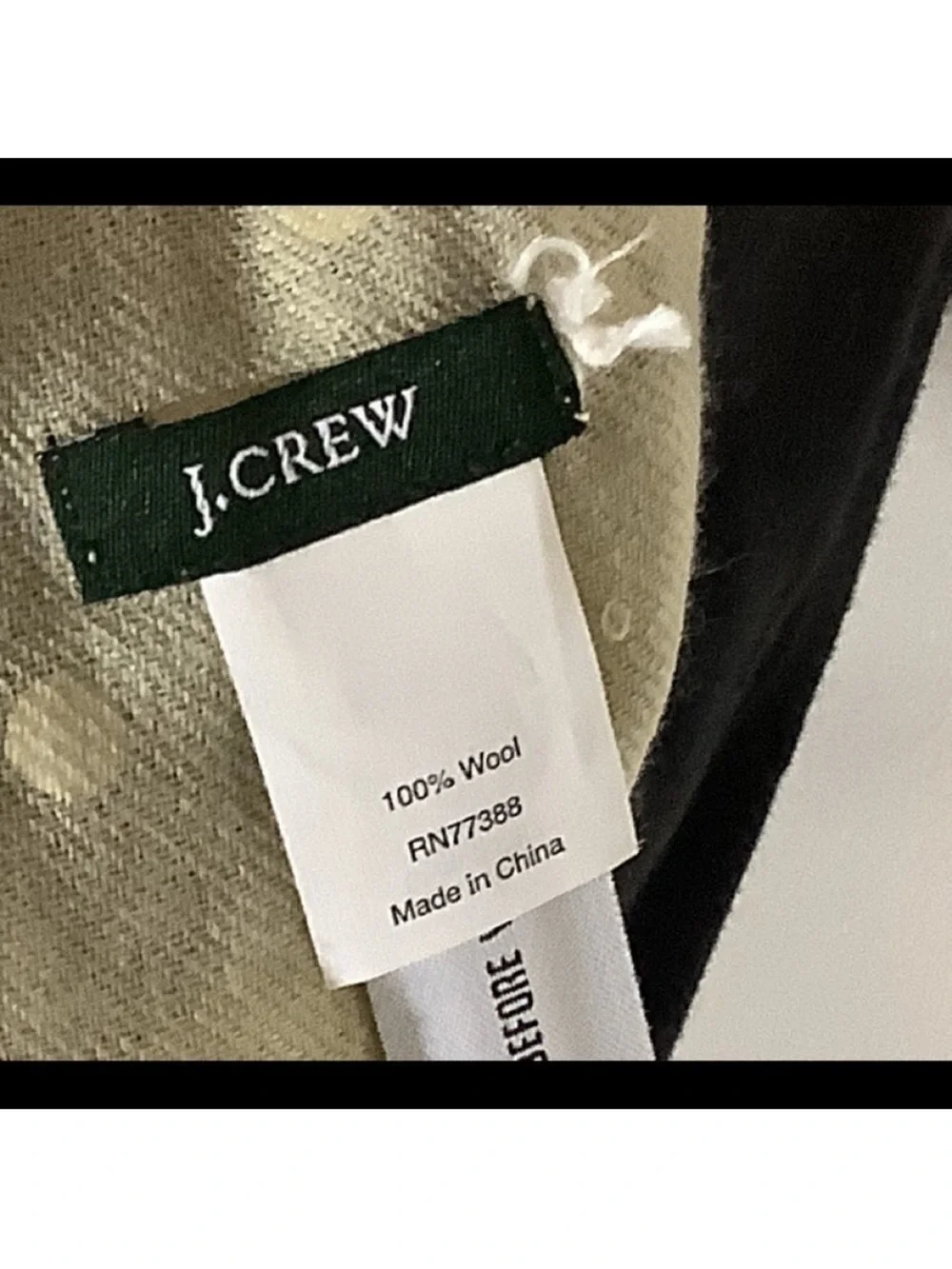 New JCrew 100% Wool Tan Scarf With Gold Polka Dots